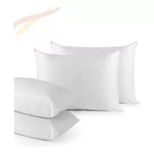 02 Travesseiros Antialérgico Pluma De Ganso Branco Casal