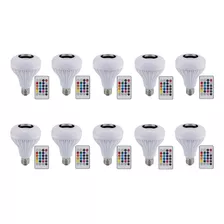 Foco Led 12w Bocina Multicolor Rgb Bluetooth Mayoreo 10 Pzas