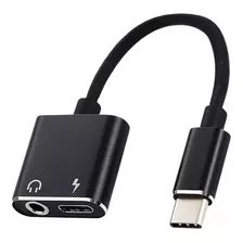 Adaptador Duplo Usb Tipo C Carregador+ Fone 3.5 Mm Huawei 