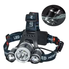 Lámpara De Cabeza 3 Leds Linterna + 2baterías + Cargador