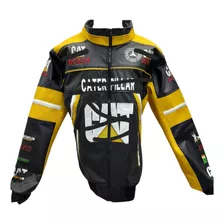 Chamarra Vini Piel Biker Impermeable Escuderia C-a-t 