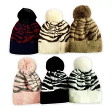 Gorro Beanie De Lana Doble Capa Para Adulto Diseño Cebra