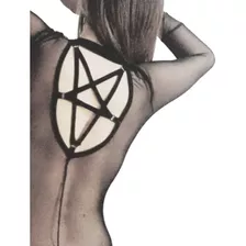 Body Pentagrama Witch Transparencia Mesh Goth Bruja Magia