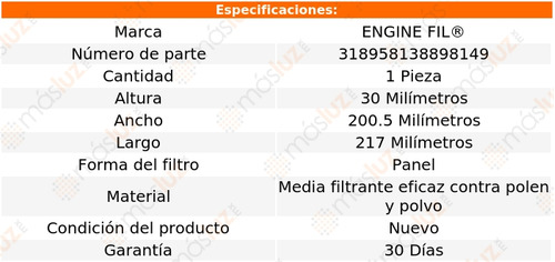1- Filtro De Cabina Para Chevrolet S10 2016/2017 Engine Fil Foto 2