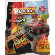 Blocky Coleccionable Bloques Bombero Con 1 Muñeco 25 Piez 