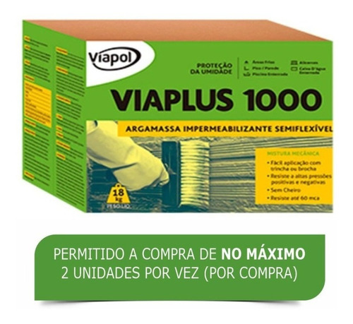 Viaplus 1000 Argamassa Impermeabilizante - Viapol 18kg