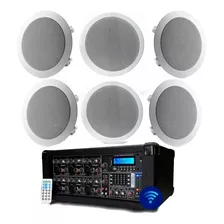 Combo Funcional 6 Canales Bluetooth 6 Parlantes Embutir 6.5