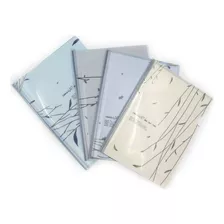 Conjunto 4 Pastas Canaleta Transparente - Papelaria Koreana