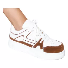 Zapatillas Mujer Urbanas Sneakers Cuero Sintetico Moda Alma