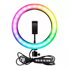 Aro De Luz Para Maquillaje O Fotografía 10'' Rgb Bde