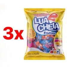 Kit C/3 Bala Lua Cheia Frutas 600g - Sem Glúten