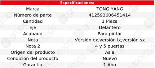 Defensa Del P/pintar Tong Yang Kia Forte 17-18 Foto 2