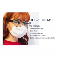 Cubrebocas Liso, Sencillo, Quirúrgico, 3 Capas, 600 Pz