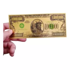 Billete Fengshui De La Suerte 1 Millon Dólares Oro Coleccion