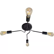 Luminária Sputnik Aquarius 4 Braços Sala Quarto Preto/preto Cor Preto 110v/220v