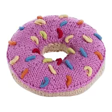 Pebble Tejido A Mano Rosquilla Donut Glaseado Rosa Con Chisp