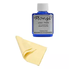 1 Monzi 35 Ml Azul Prata + 1 Unidade De Flanela Magica 