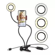 Aro De Luz Led Para Mesa De 9cm Soporte Para Celular Tik Tok Color De La Estructura 1 Aro Color De La Luz Blanco Frío