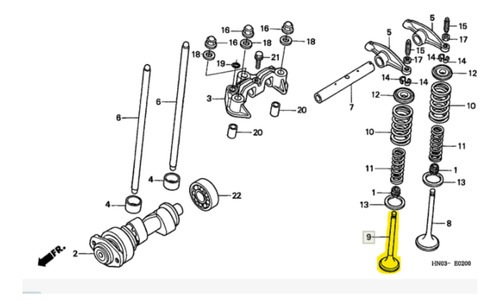 Valvula De Escape Para Trx450 Honda/ 14721-hn0-a00 Foto 3