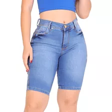 Bermuda Jeans Feminino Ciclista Plus Size (até O Joelho)