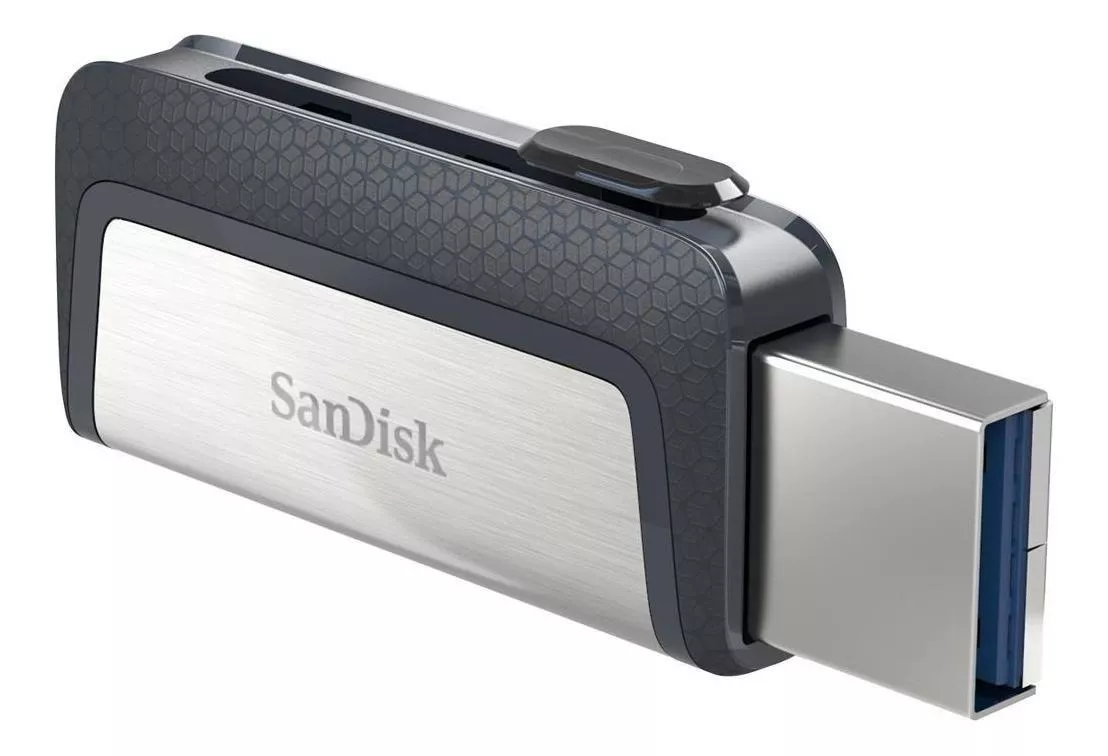 Pendrive Sandisk Ultra Dual Drive Type-c 64gb 3.1 Gen 1 Preto E Prateado