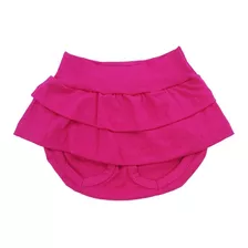 Saia Shorts Roupa Bebê 3 Peças De Malha 100% Algodão Pink