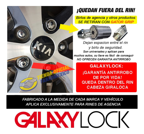 Tuercas Seguridad Galaxylock Kia Rio Hatchback Ex T/m Envo! Foto 7