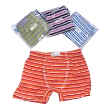 Pack X4 Boxer Niño Rayado Antillitas Elastico Embutido