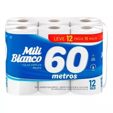 Papel Higiénico Mili Paqueton 12x60 Metros Neutro Pack X3 