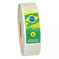 500 Lacres De Segurança Adesivo 3x7cm - Brasil Comemorativo