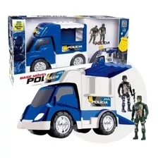 Carrinho De Polícia Base Móvel 2 Soldados 0137 - Samba Toys