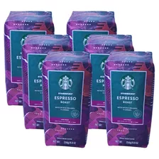 6 Cafés Starbucks Espresso Roast Em Grãos - Pct 250g