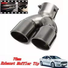 Universal 3 Twin Dual Exhaust Tip Trim Duplo Silenciador Pi