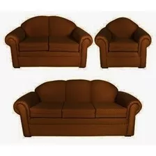 Dmuebles Sala Abanico 3-2-1 Terciopelo Chocolate + Envio Gra