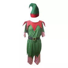 Fantasia Duende Infantil Com Camiseta, Calça, Gorro Cinto Gg