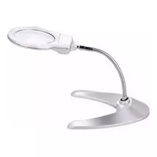 Lampara Lupa Mesa Luz Led Flexible 107mm 2.25x 5x A Pila