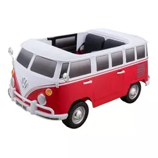 Minivan A Batería Para Niños Importcomers Volkswagen Combi 2020 Color Rojo 220v