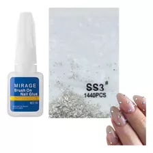 Kit Cola Para Unhas Acrigel + Strass Para Design Decoração