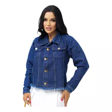 Jaqueta Feminina Jeans Manga Longa Jaquetinha Desfiada Sofy@