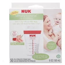 Bolsas Almacenar Guardar Leche Materna Marca Nuk X 50 Uds