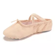 Zapatillas De Media Punta Lona Y Gamuza Para Ballet Dama