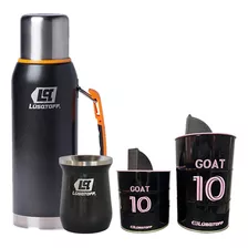 Juego De Mate + Termo Inox 1l + Yerbera + Azucarera Goat Lq