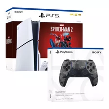 Consola Ps5 Slim Bundle Spiderman 2+mando Ps5 Camuflado Gris