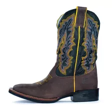 Bota Durango Texana Masculina Couro Legítimo Bico Quadrado