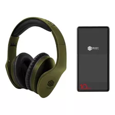 Paquete Audifonos Bluetooth Bth025 + Power Bank De 10000 Mah Color Verde