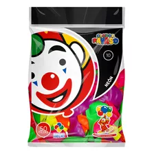 Globo Payaso Neón #10 50 Piezas Látex Colores Surtidos