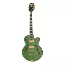 Guitarra Elétrica EpiPhone Original Collection Uptown Kat Es Archtop De Bordo/choupo Emerald Green Metallic Metálico Com Diapasão De Ébano