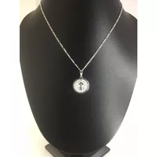 Dije Medalla De San Benito Y Cadena Estilo Cartier Plata925