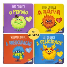 Livros Infantil Emoções Kit 4 Livros Inteligência Emocional Livro Sentimentos Infantil