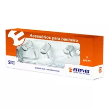 Kit Acessórios Banheiro 5 Peças Alumínio - Esteves